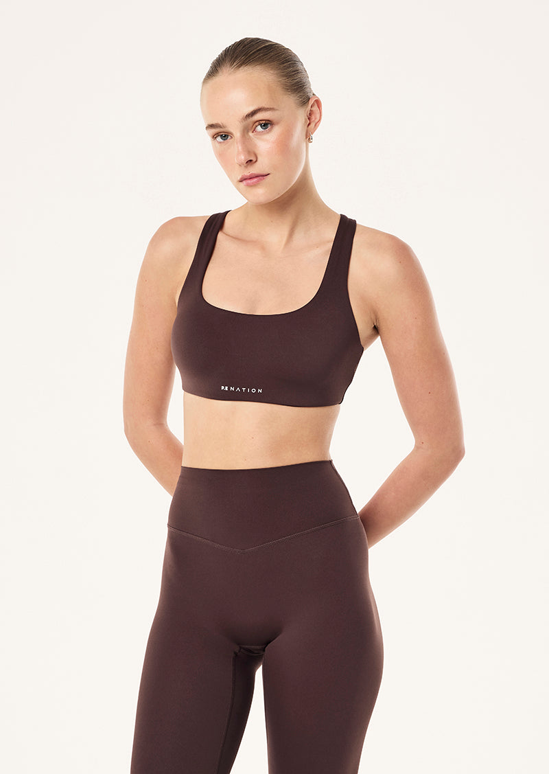 P.E Nation Signature Scoop Sports Bra in Dark Plum