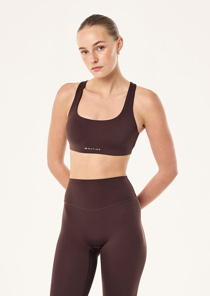 P.E Nation Signature Scoop Sports Bra in Dark Plum