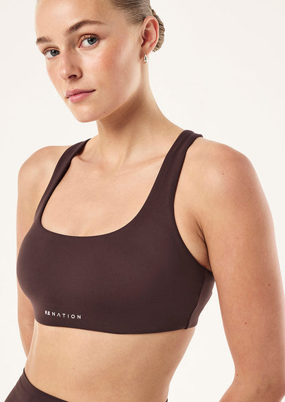 P.E Nation Signature Scoop Sports Bra in Dark Plum