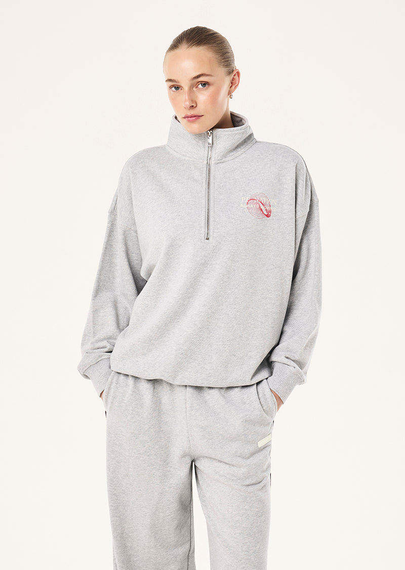 P.E Nation Snap Quarter Zip in Grey Marle