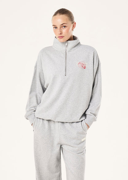 P.E Nation Snap Quarter Zip in Grey Marle