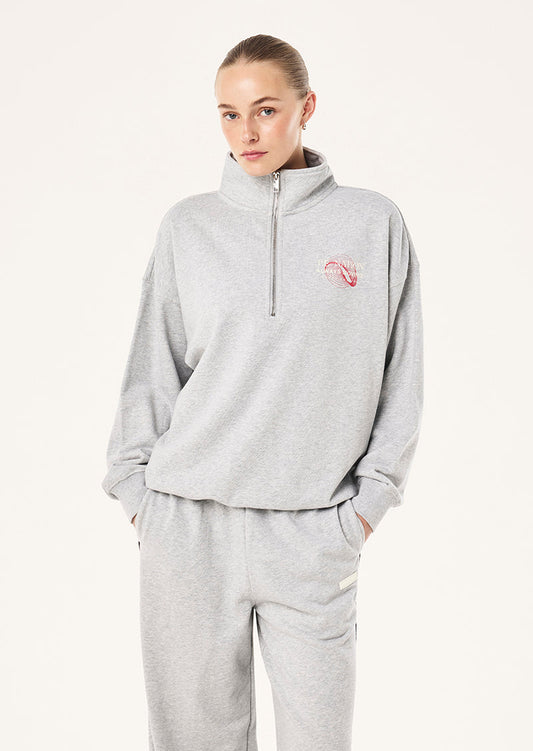 P.E Nation Snap Quarter Zip in Grey Marle
