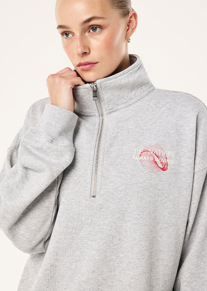 P.E Nation Snap Quarter Zip in Grey Marle