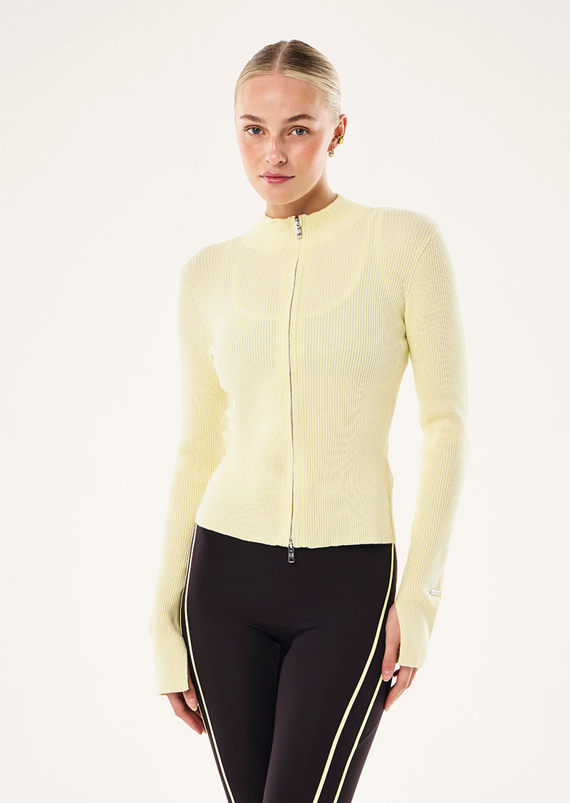 P.E Nation Solar Knit Jacket in Soft Yellow Yelm
