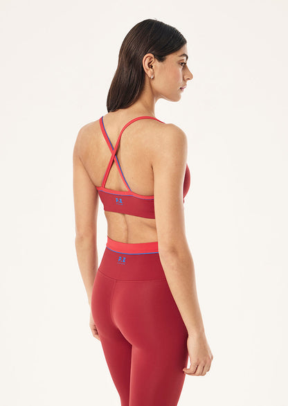 P.E Nation Spectrum Sports Bra in Cherry/Strawberry