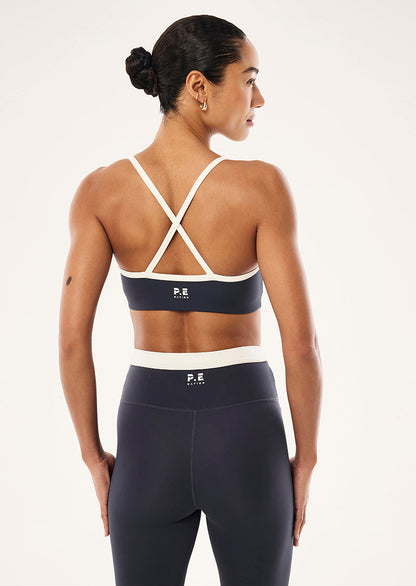 P.E Nation Spectrum Sports Bra in Marine Blue/whisper White Blud
