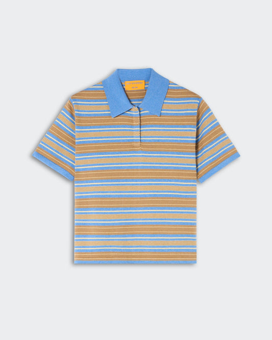 Guest in Residence Short Sleeve Stripe Rugby in Delft Blue Combo