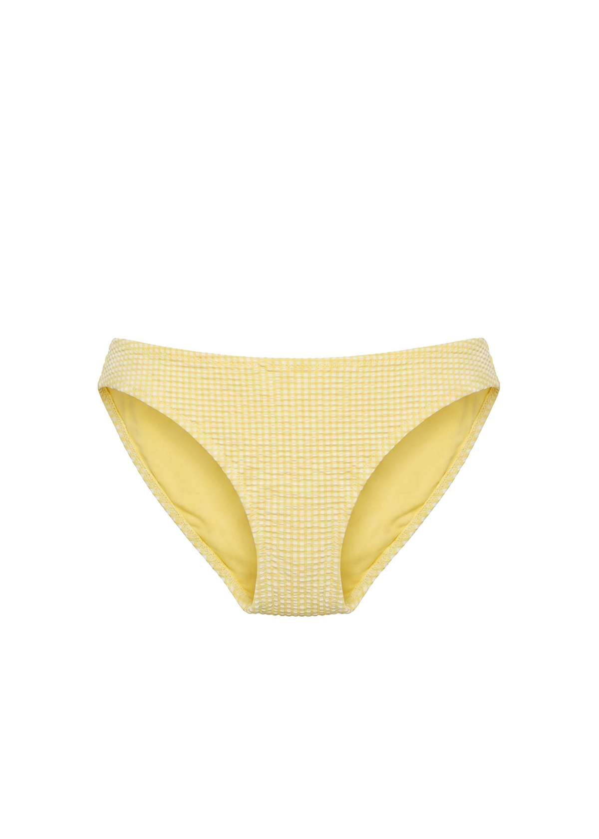 Solid & Striped Lolita Bikini Bottom Puckered Gingham in Citrina