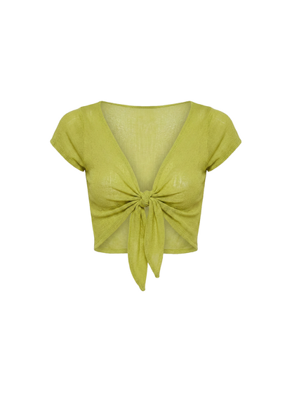 Solid & Striped Rianne Tie Top Paper Knit in Guava