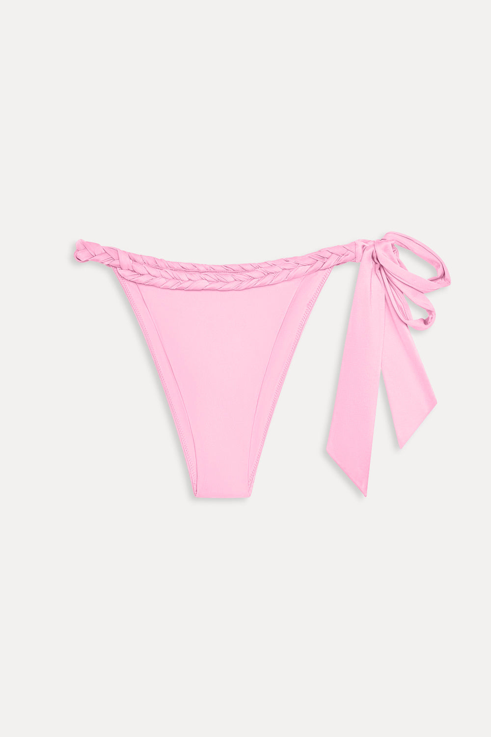 Frankie's Bikinis Talia Satin Bikini Bottom in Pink Shine