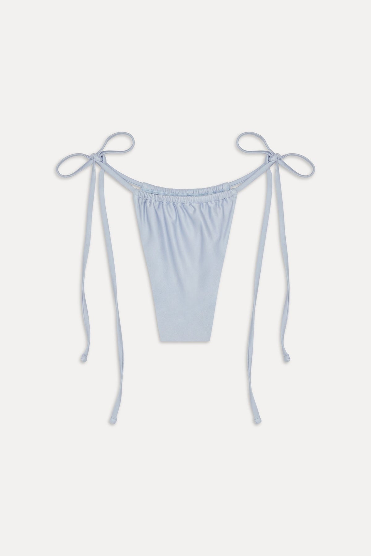 Frankie's Bikinis Tia Satin Skimpy Bikini Bottom in Frosting