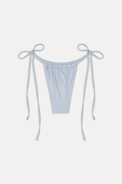 Frankie's Bikinis Tia Satin Skimpy Bikini Bottom in Frosting