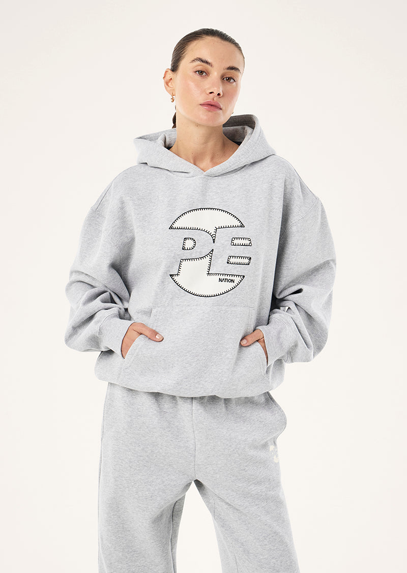 P.E Nation Voltage Hoodie in Mid Grey Marle