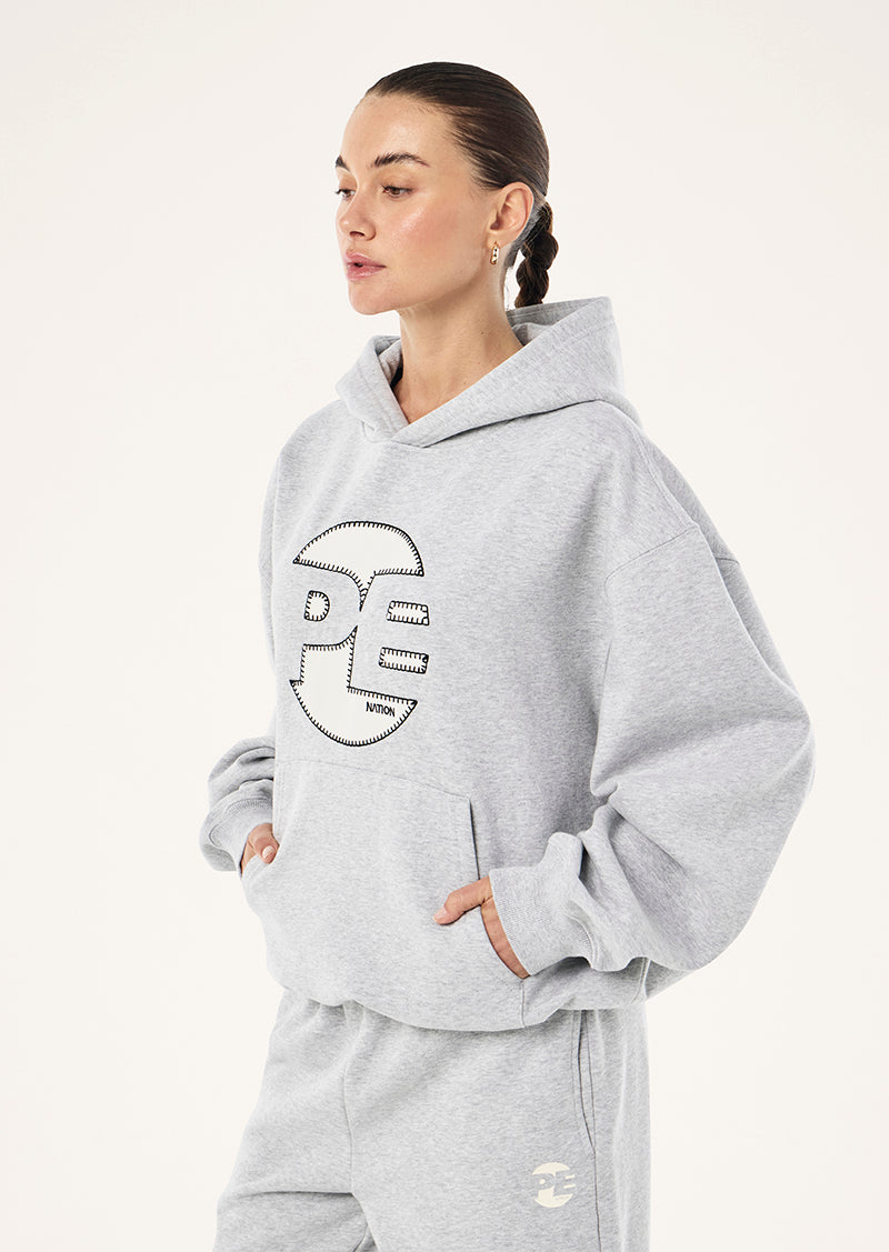 P.E Nation Voltage Hoodie in Mid Grey Marle
