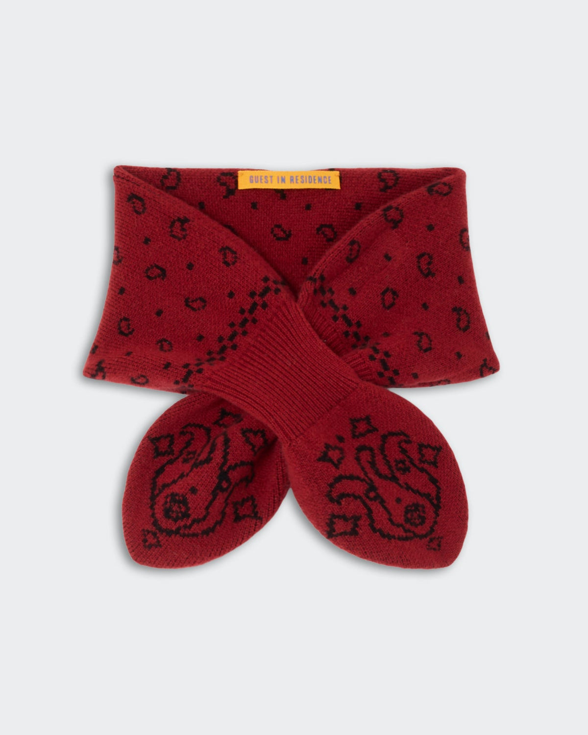 Guest in Residence Bandana Bowtie Scarf in Carmine / Black
