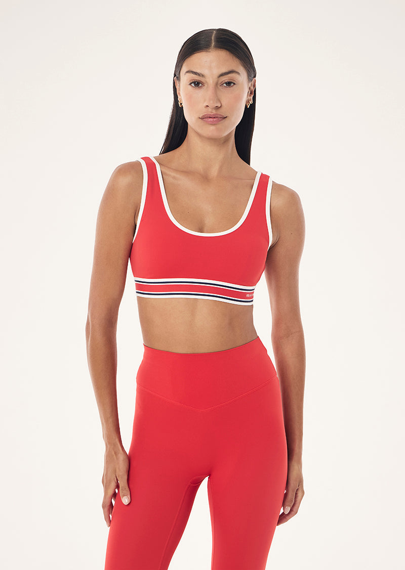 P.E Nation Pursuit Sports Bra in College Red