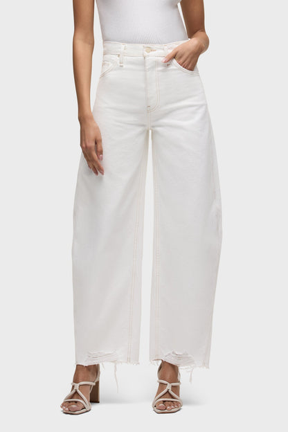 Hudson Bailey Relaxed Barrel Jean in White