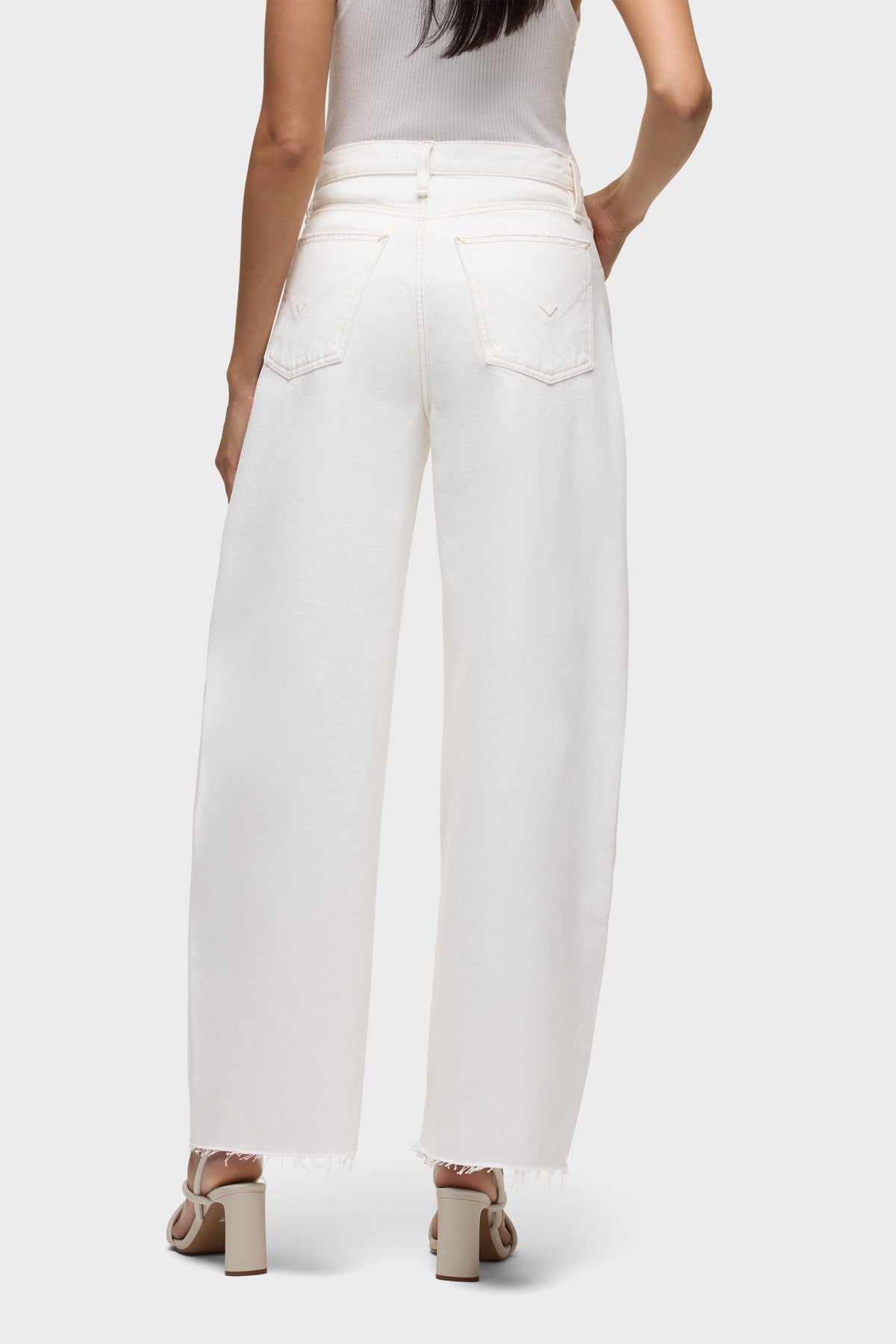 Hudson Bailey Relaxed Barrel Jean in White
