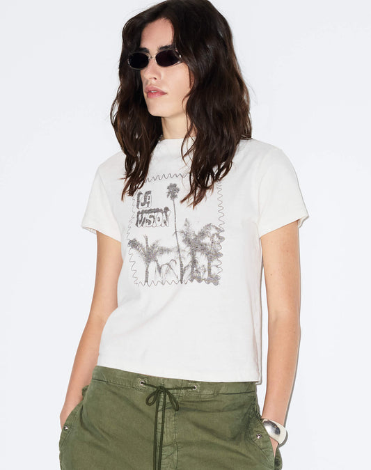 RE/DONE Classic Tee LA Vision in Vintage White
