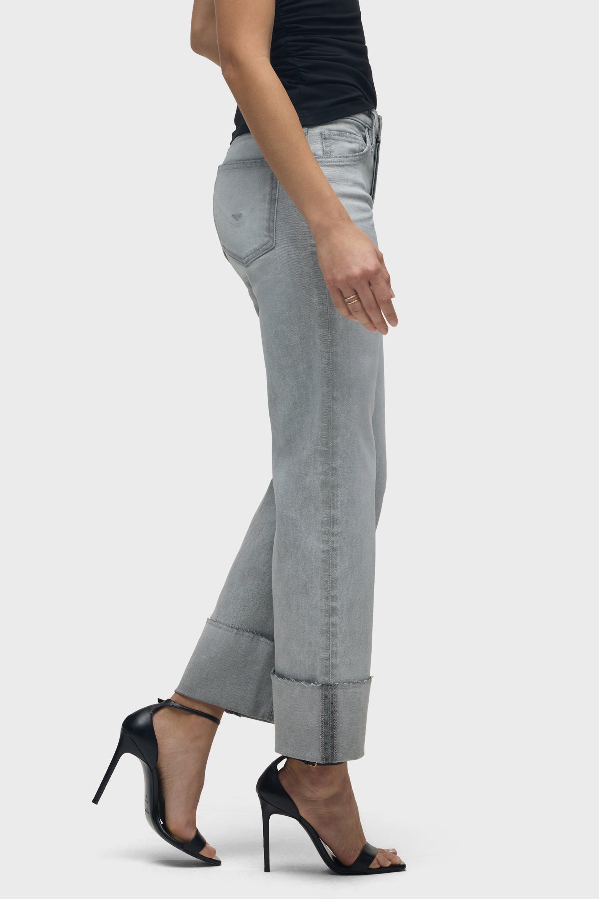 Hudson Rosie High-Rise Wide Leg Jean With Cuff in Washed Slate