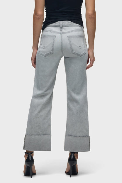 Hudson Rosie High-Rise Wide Leg Jean With Cuff in Washed Slate